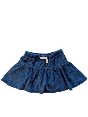 Cat & Jack Girls Soft Denim-Look Tiered Skort in Heathered Blue Cotton Sz 6/6X